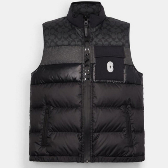 NWT Coach Men's Puffer Down Vest Black Size XS - Picture 3 of 12